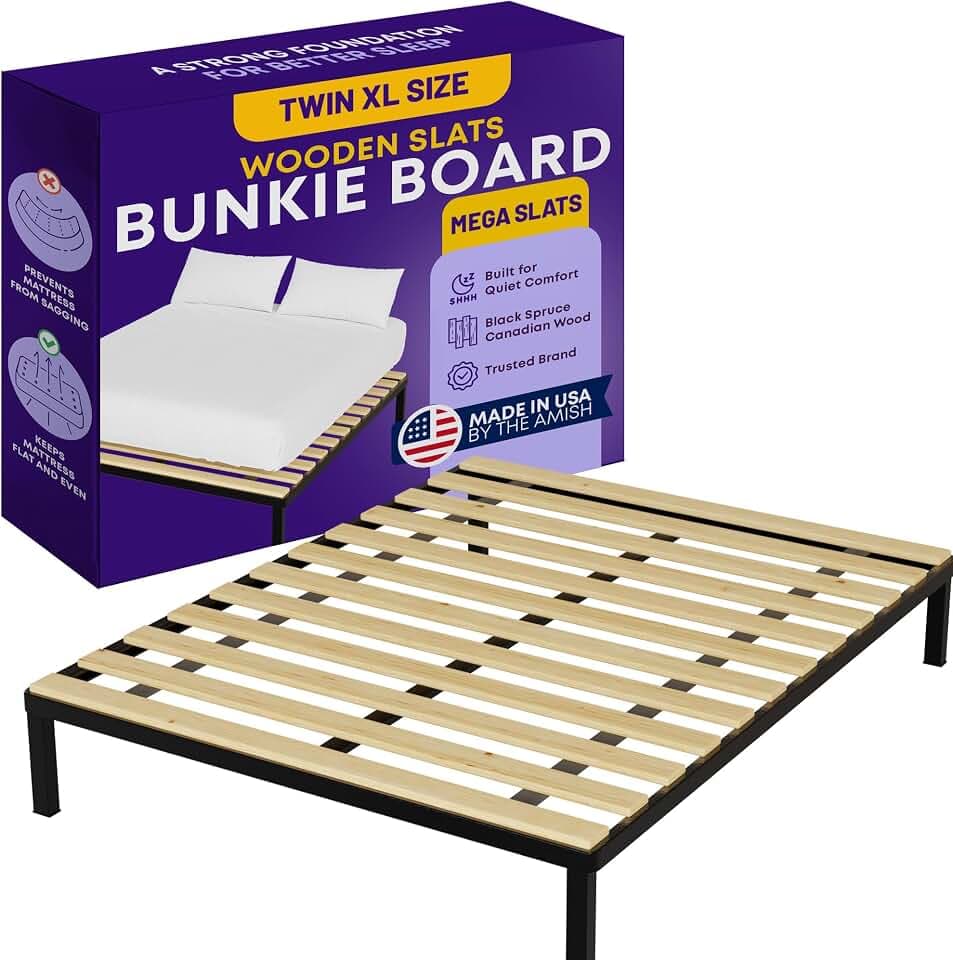 Greaton, 1-Inch Extra Heavy Duty Horizontal Wooden Bunkie Board/Bed Slats, Twin XL(39"), Beige