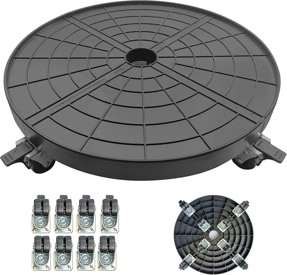 20 Inch Heavy Duty Plant Caddy With 360°Lockable Wheels,600 Lbs Capacity,Outdoor Indoor Rolling Plant Stand With Casters,Black Large Plant Dolly Potted Planter Cart For Big Flower Pots Plant Pots