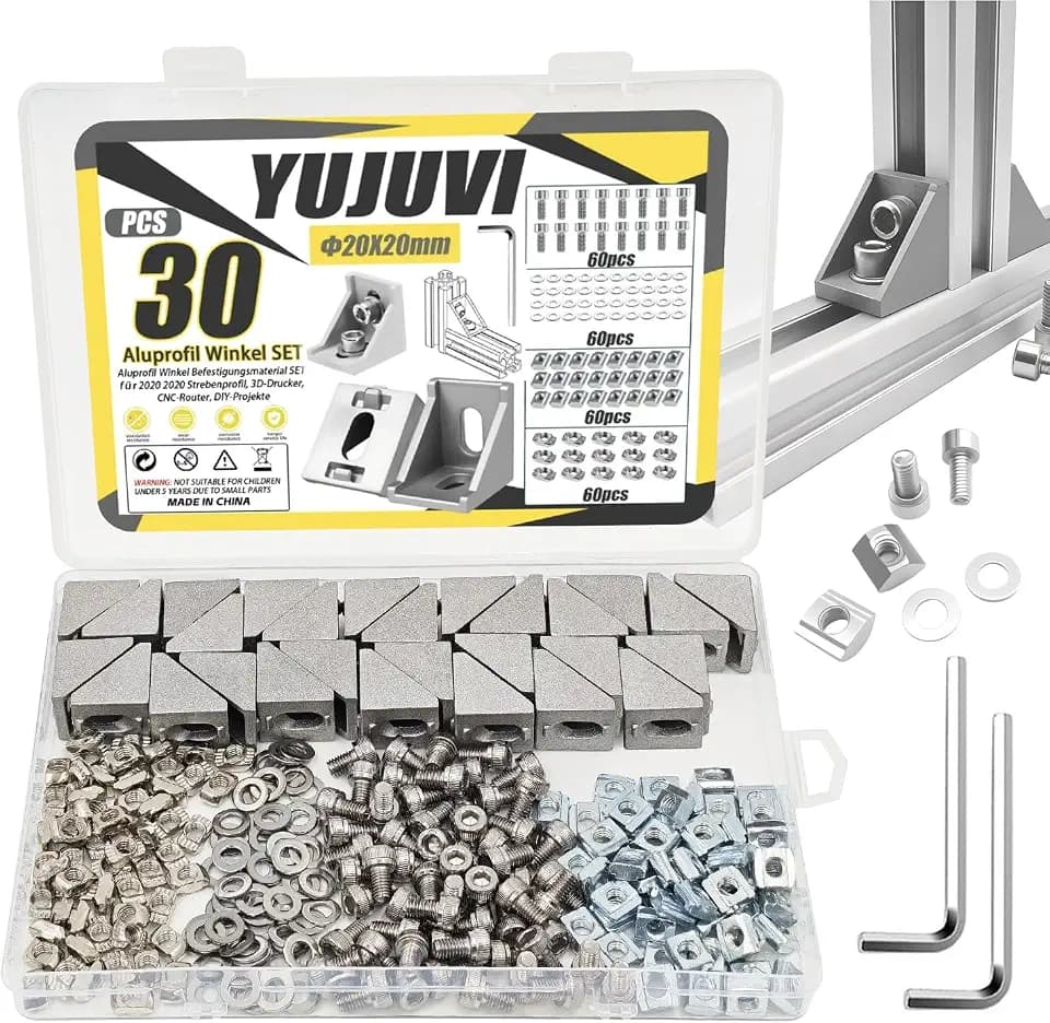30 STK Aluprofil Winkel Befestigungsmaterial Alu Profil 20x20 Winkelverbinder Eckwinkel Eckverbinder 90 Grad Alu Winkel für 2020 2040 Strebenprofil, 3D-Drucker, CNC-Router, DIY-Projekte