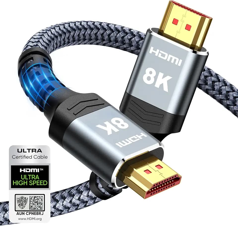 Highwings 8K 10K 4K HDMI Cable 48Gbps 6.6FT/2M, Certified Ultra High Speed