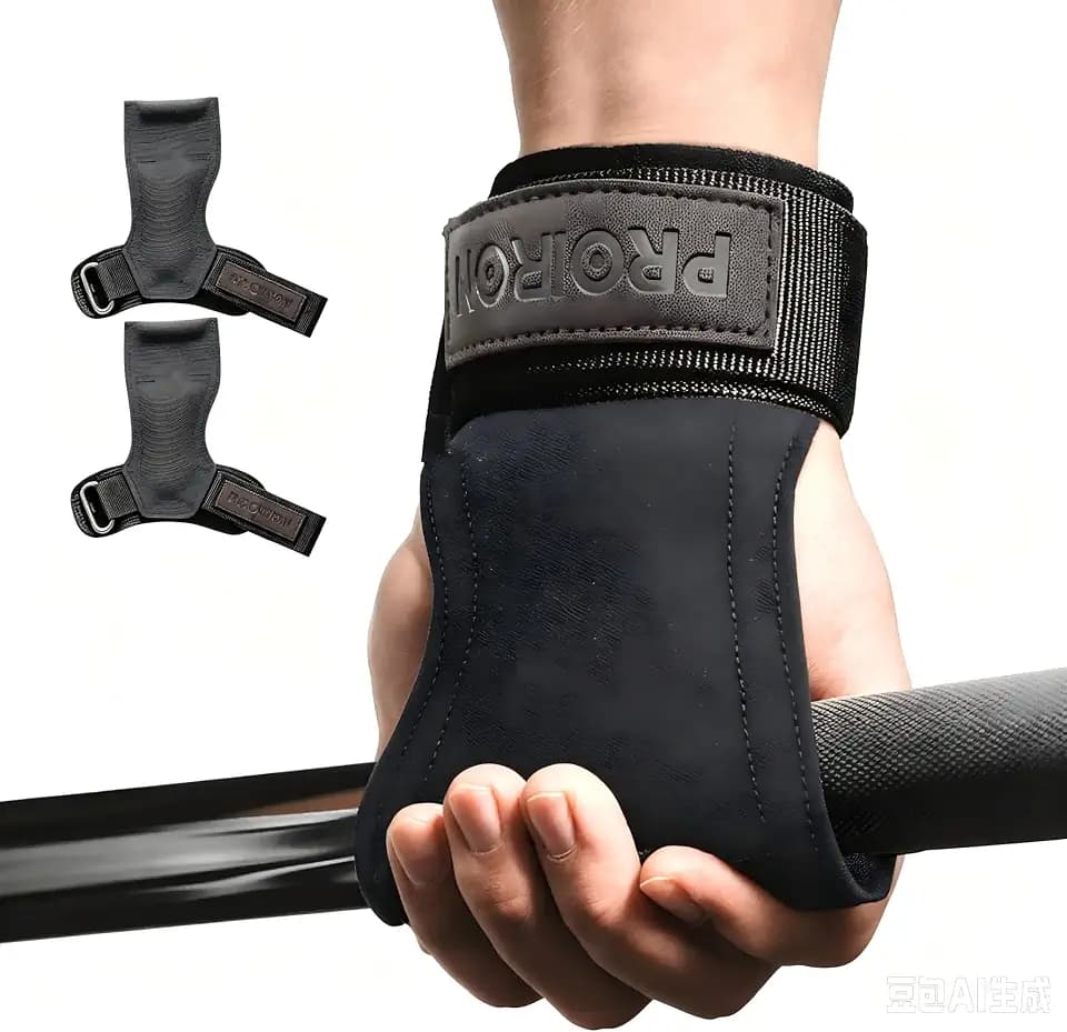 PROIRON Power Zughilfen Krafttraining, Fast Grip reines Rindsleder Zughilfe-Handgelenksbandage für Bodybuilding, Fitness, Crossfit, Krafttraining, Powerlifting - Lifting Straps für Frauen und Männer