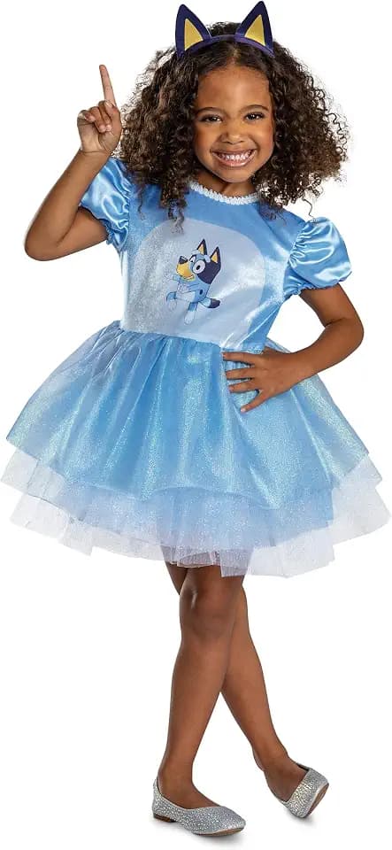 Bluey Dress Costume for Kids, Offial Bluey Classic Toddler Costume Outfit