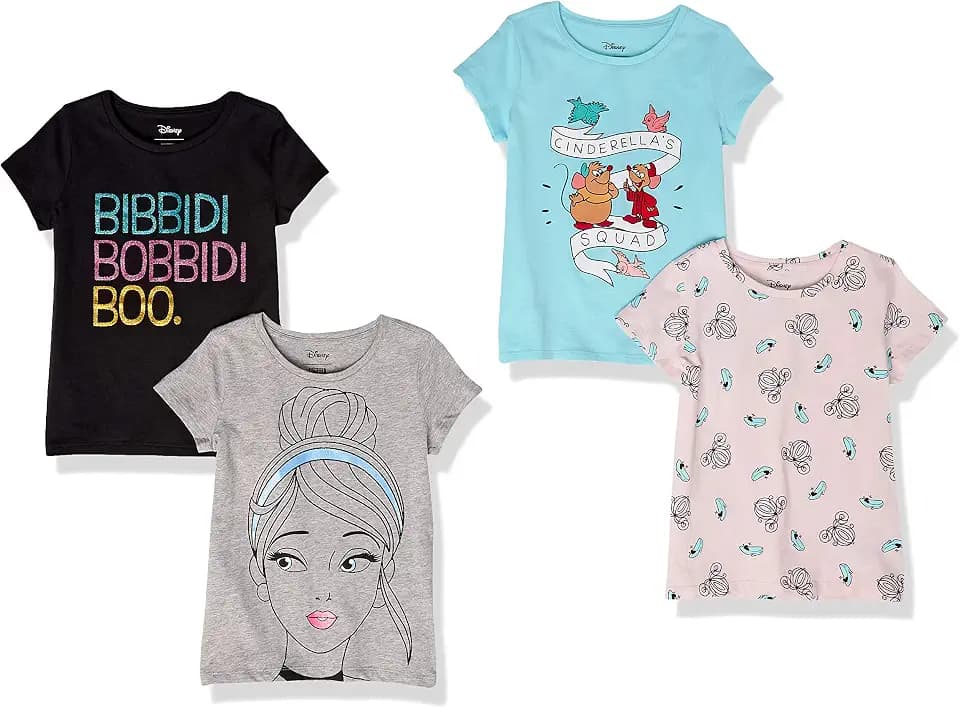 Amazon Essentials Disney | Marvel | Star Wars | Frozen | Princess Mädchen Kurzärmelige T-Shirts, Multi-Packs