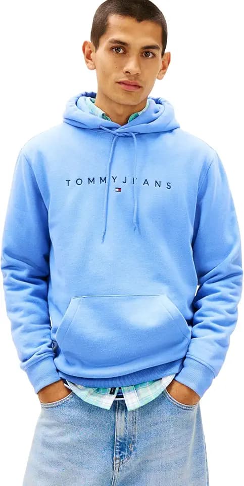 Tommy Jeans Herren Hoodie Linear Logo mit Kapuze