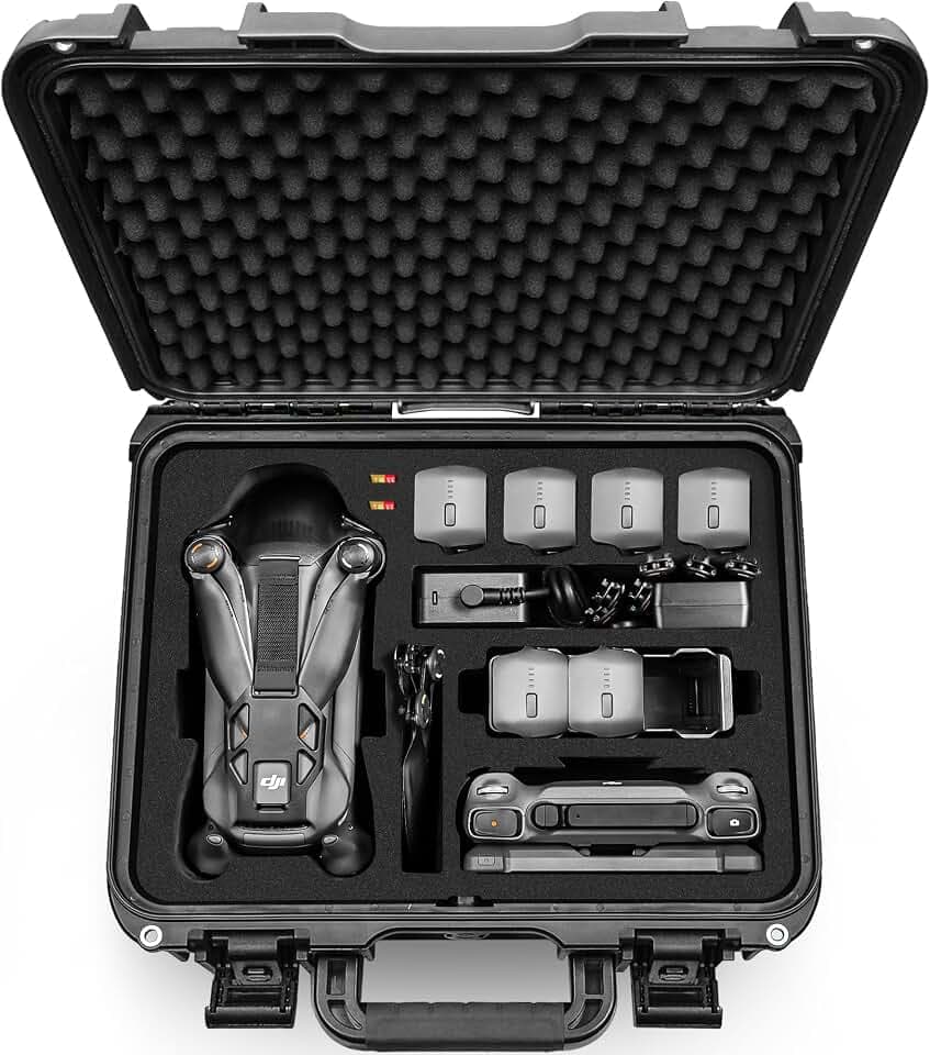 LEKUFEE Wasserdichter Hartschalenkoffer für DJI Mavic 4 Pro Drohne, Creator Combo,Fly More Combo,DJI RC Pro 2/RC 2,Akkus (7 Stück),Ladestation und weiteres Zubehör (nur Koffer)