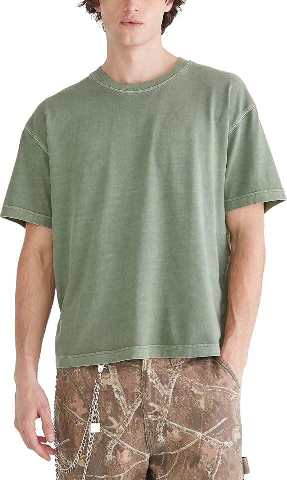 AEROPOSTALE Men's Heavy Weight Boxy Crew Neck Short Sleeve T-Shirt