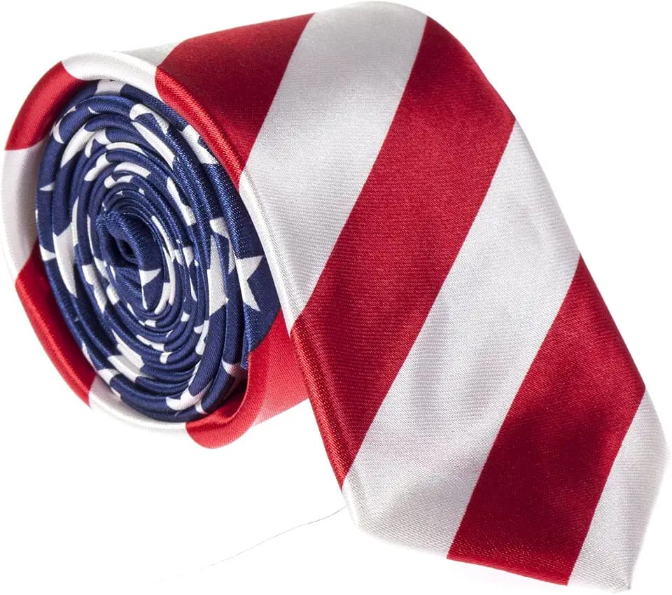 Krawatte mit USA-Motiv, Amerika, Fahne, Sternenbanner, Satin