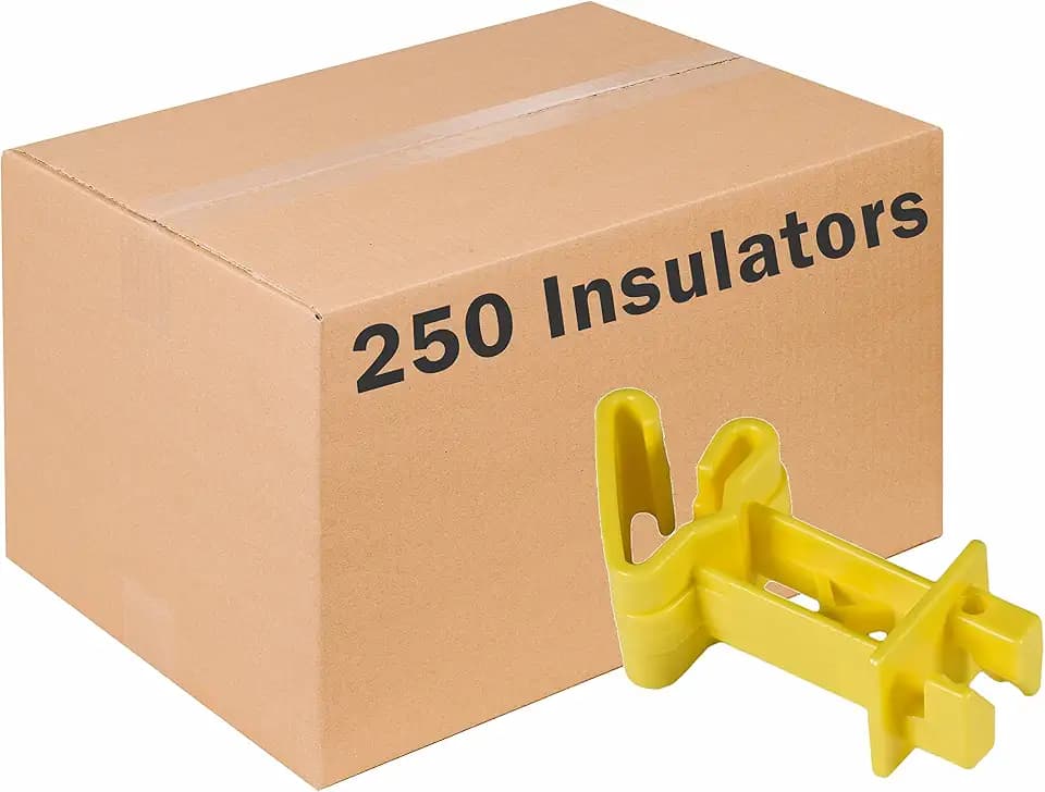 Zareba Wrap Around 2 in. Extender Insulator, 250 Pack - IT2XY-Z, Yellow - for Electric Fencing, Steel, Aluminum, Polywire, Polyrope - Preserve Electricity, No Hardware Needed, 250 Insulators Included