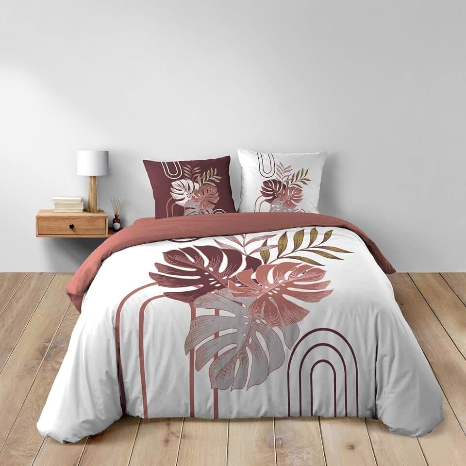 Douceur d'Intérieur, Bettwäsche-Set, 3-teilig (240 x 220 cm), Astria Rosa, 100% Baumwolle