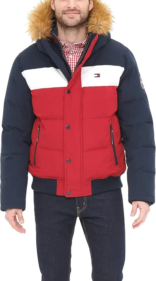 Tommy Hilfiger Men's Arctic Cloth Quilted Snorkel Bomber Jacket (Standard and Big & Tall)