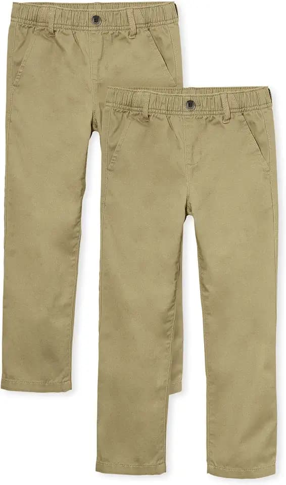 The Children's Place Boys' Stretch Relaxed Straight Chino Pants, Multipacks