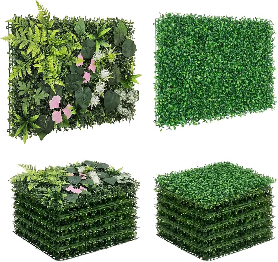 Grass Wall Panels, 12 Pack, 16" x 24" Boxwood Fern Backdrop