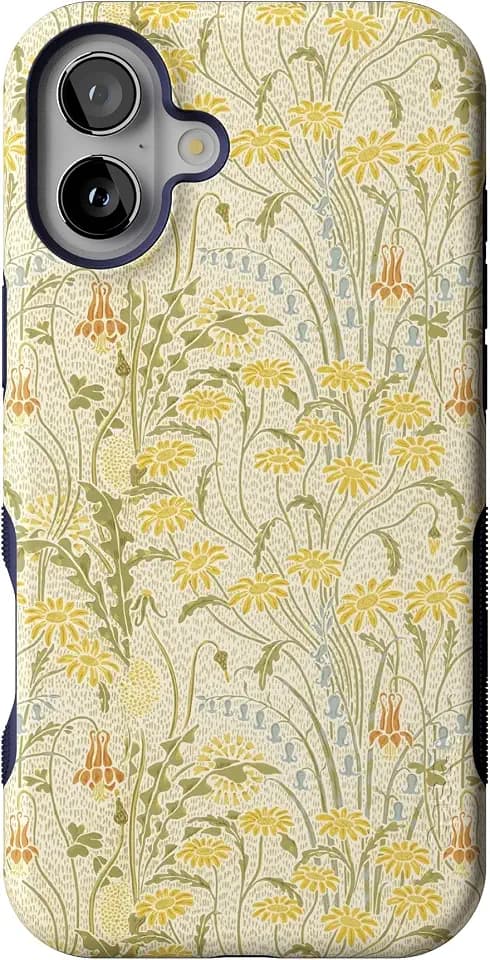 Casely iPhone 16 Case | Boho Blooms | Golden Floral | Bold Protective Design | Compatible with MagSafe