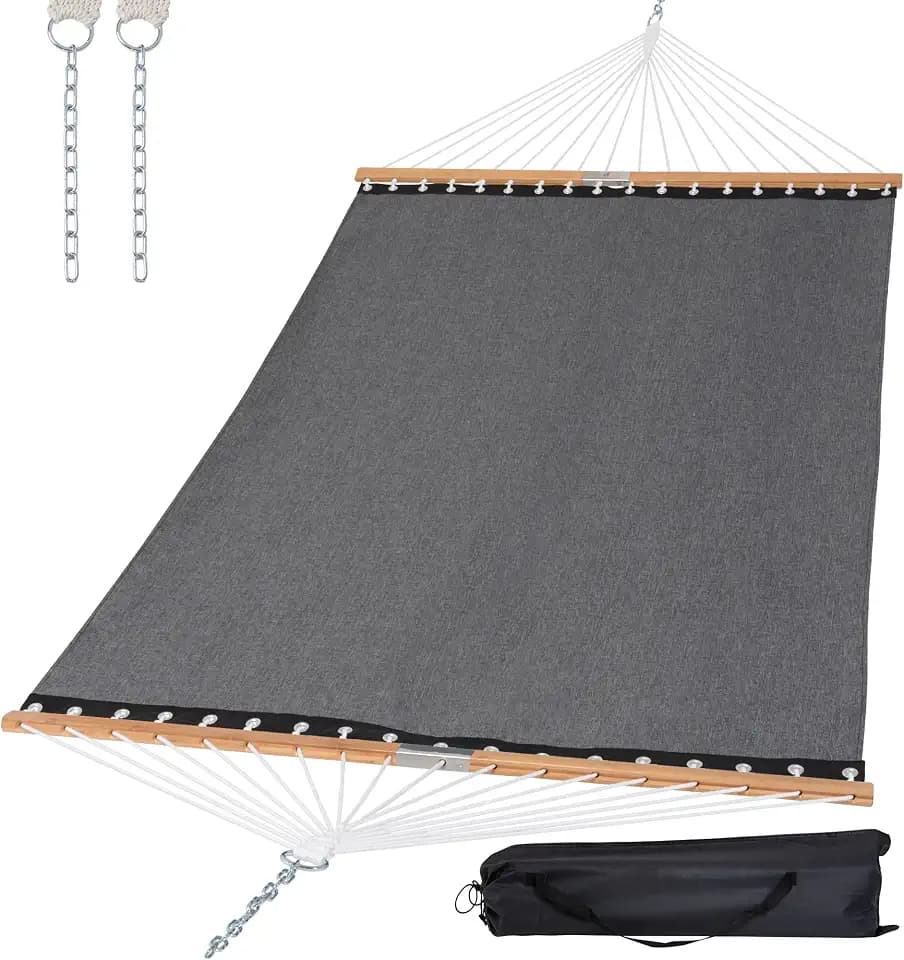 SUNCREAT Portable Double Outdoor Hammock, 450lbs Capacity, Dark Gray