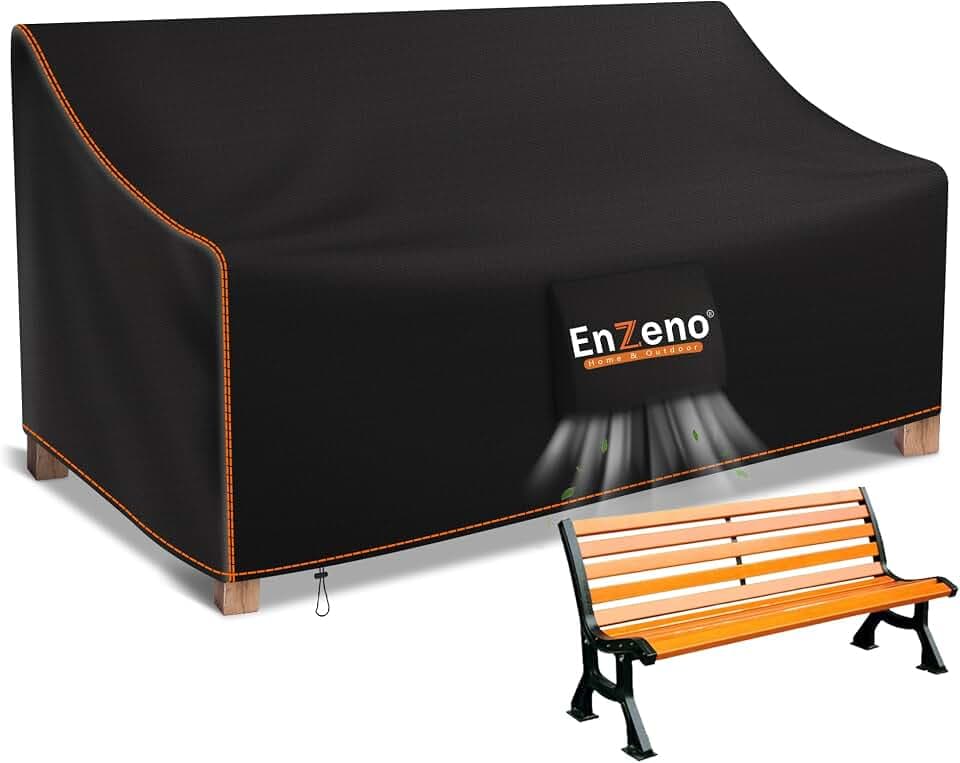 Enzeno Gartenbank Abdeckung 4 Sitzer Abdeckung Gartenmöbel 193x66x63/89cm