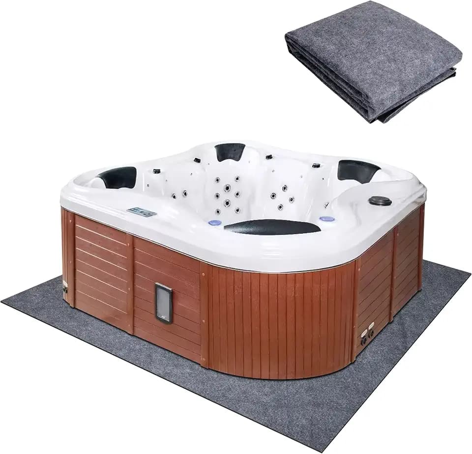 codree 74 x 72 Inch Hot Tub Mat-Absorbent Hot Tub Flooring Protector Mat-Waterproof Home Equipment Mat for Protect The Outdoor Hot Tub Pool from Wear