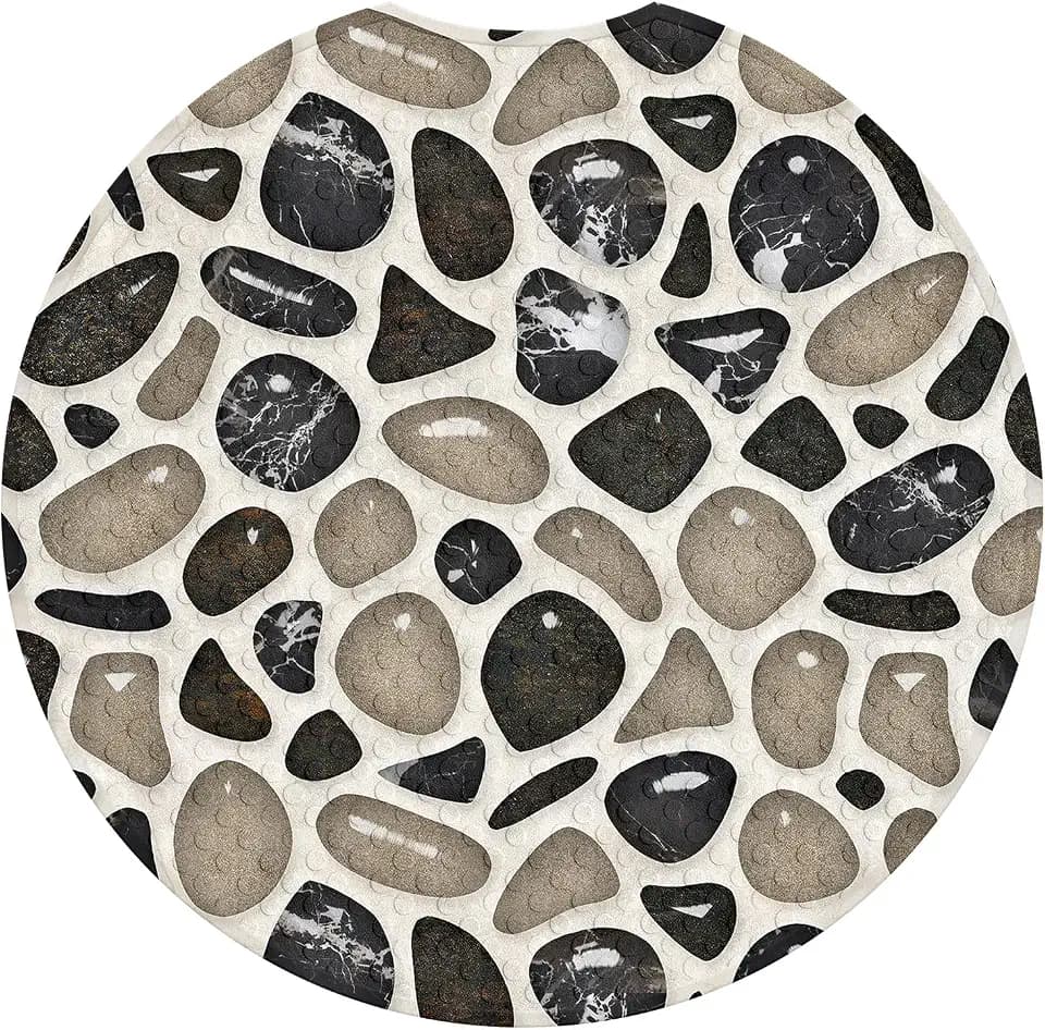 Duschmatte rutschfest Runde 55cm: Antirutschmatte Dusche mit Saugnäpfen, Duscheinlage rutschfest, Rutschmatte dusche 100% BPA-frei, schimmelresistent & maschinenwaschbar