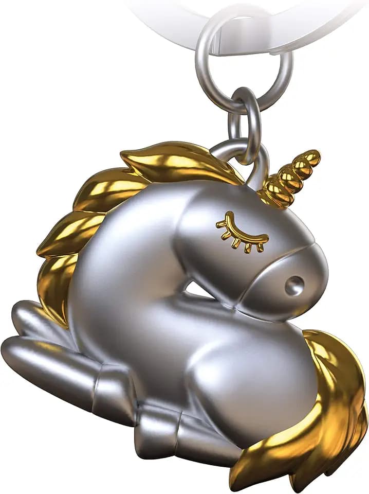 FABACH Einhorn Schlüsselanhänger Sleepy - Schlafendes Einhorn Glücksbringer für Damen in Gold und Silber - Unicorn Anhänger als Geschenk für beste Freundin, Partnerin