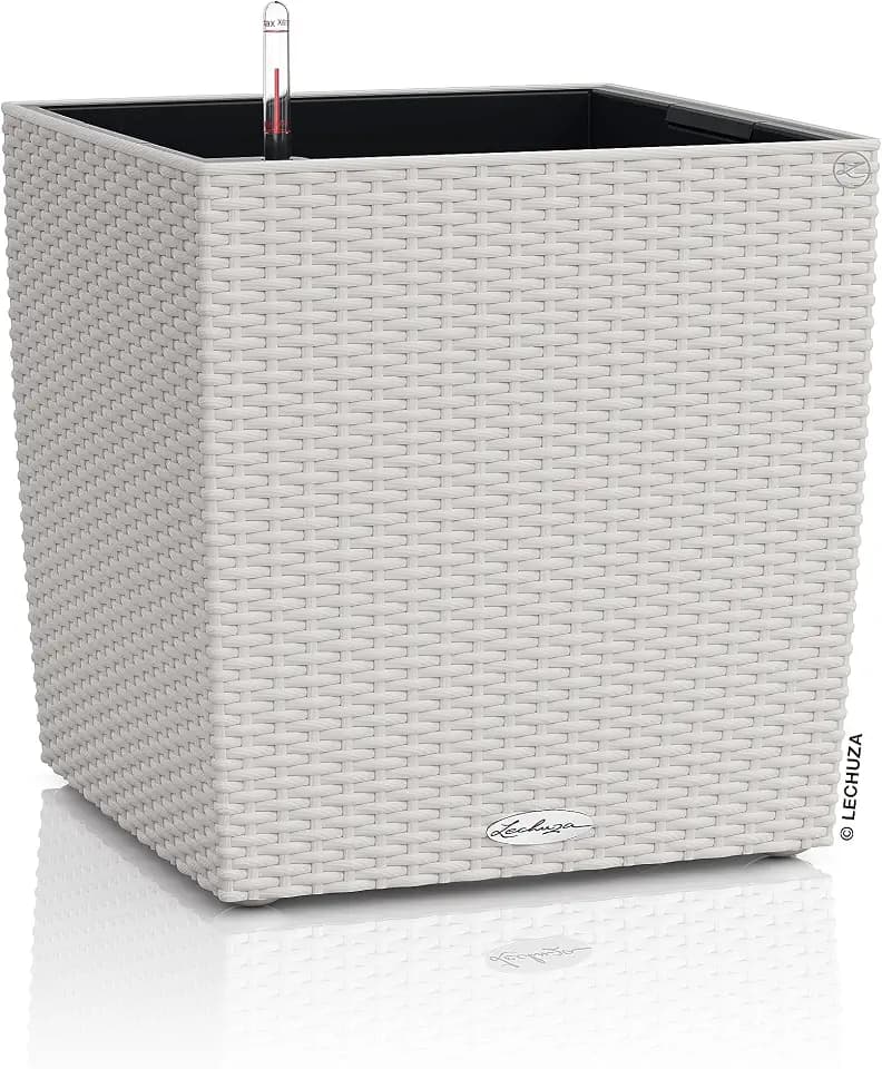 Lechuza-Gefäß mit Bewässerungssystem Cube Cottage 40 lichtgrau