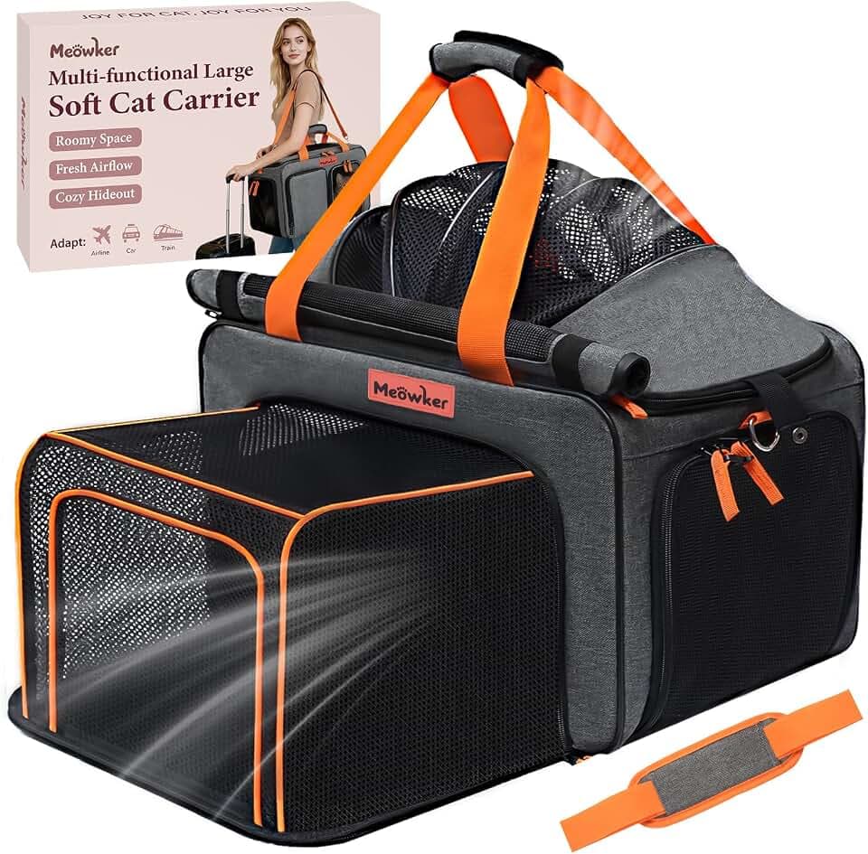 Soft Sided Cat Pet Dog Carrier, Large Airline Approved Travel Bag