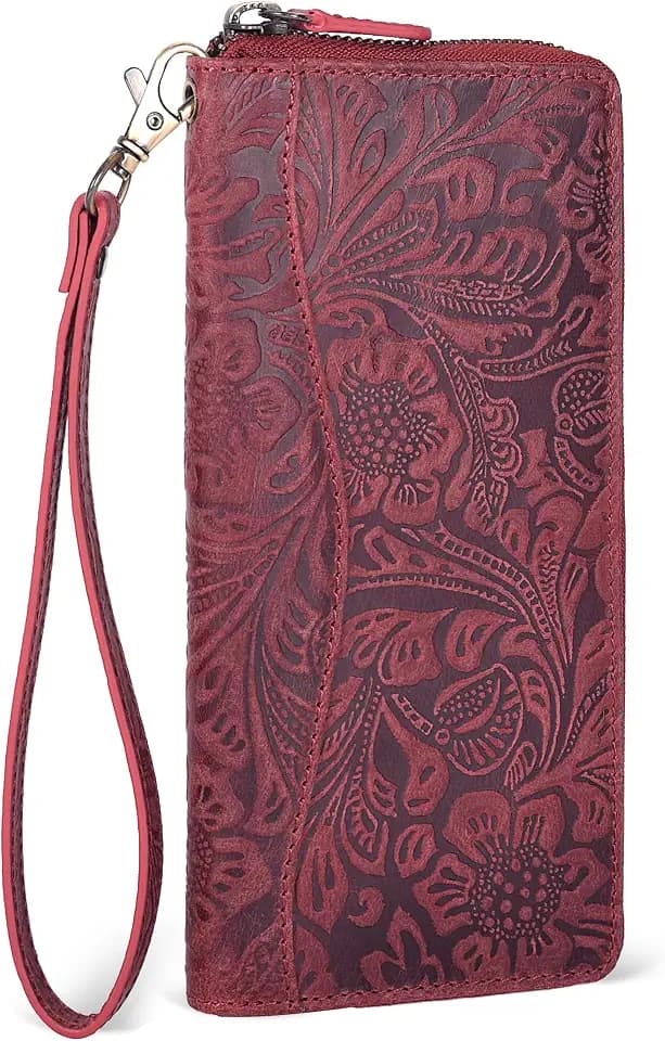 RFID Womens Leather Wallet Clutch - Coin Pocket 8 Card Holder Gift Idea