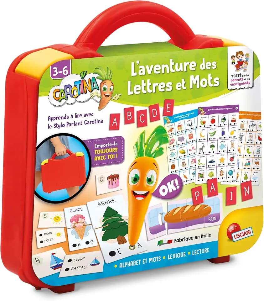 Lisciani – Carotina – Koffer mit Alphabet und Worten, tragbar – ab 3 Jahren