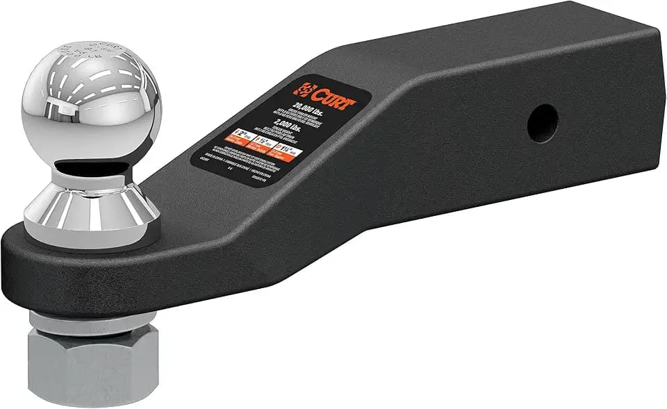 CURT 45371 Forged Trailer Hitch Mount with 2-5/16-Inch Ball, Fits 2-1/2-Inch Receiver, 20,000 lbs, 2-in Drop, Black | Hitch Pin Sold Separately