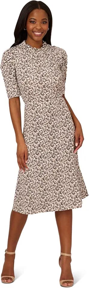 Adrianna Papell Women's Ruffle Neck Dress