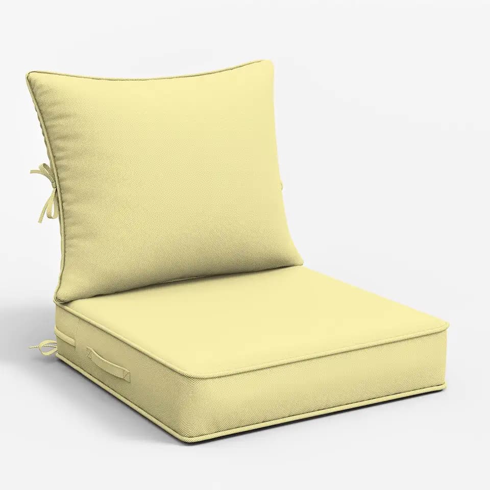 Outdoor Patio Chair Cushions Set 22 L X 22 W X 4 H Waterproof & Fade Resistant Deep Seat and Back Cushions with Removable Covers Outdoor Seat Cushion Set for Chairs and Sofas