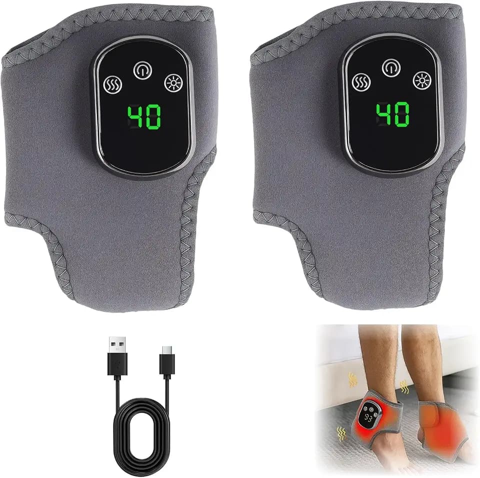 3-In-1 Fußmassagegerät - Cordless Neuropathie Fussmassage Massagegerät, Wärme Foot Massager Durchblutung, Fussmassagegerät Elektrisch (2 Stück)
