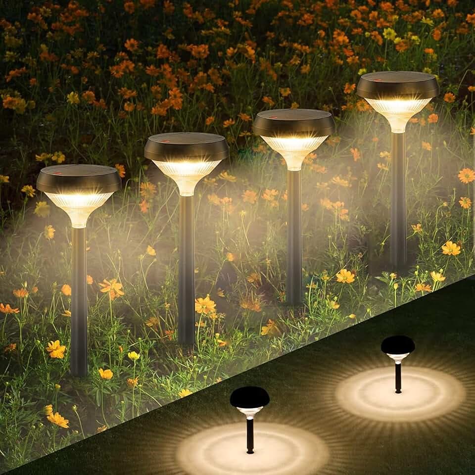 Linkind Solar Lights Outdoor 8 Pack, Solar Pathway Lights Warm White