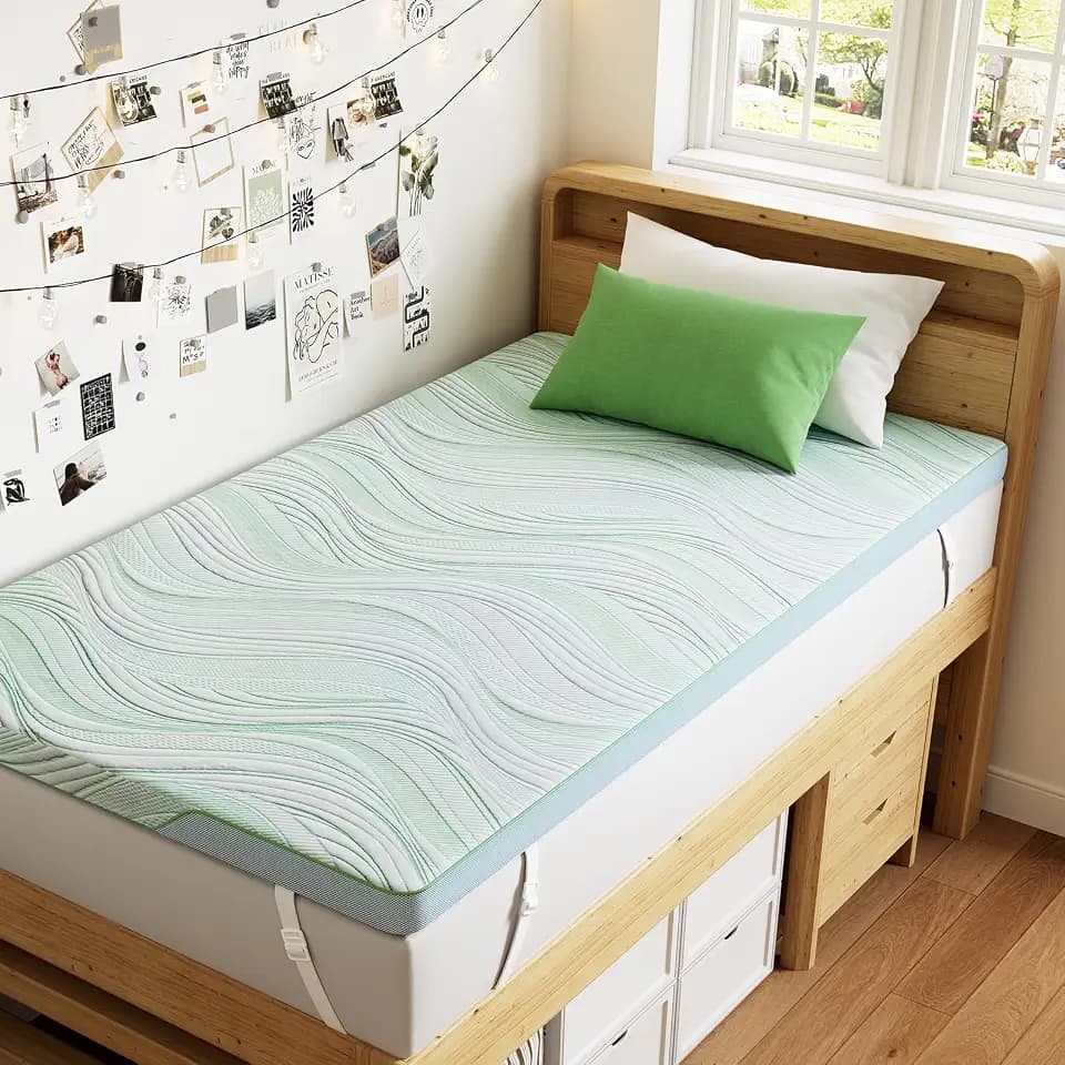 PERLECARE Twin XL Mattress Topper,3 inch Medium Firm,Bamboo Washable Cover