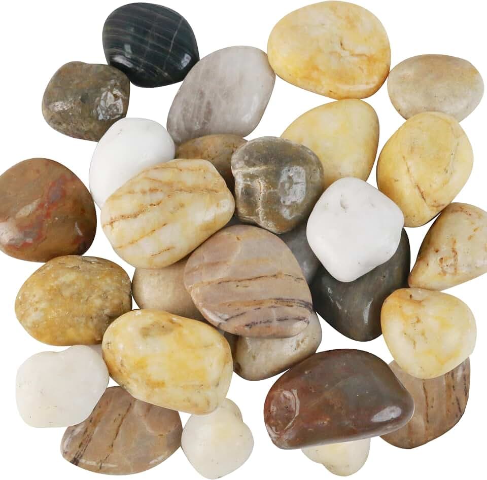 Sunnyglade 5 LBS River Rocks, 2-3 Inch Natural Pebbles for Indoor Plants