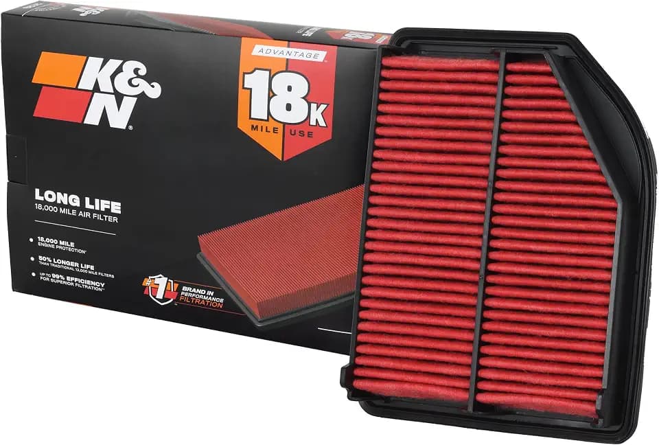 K&N Engine Air Filter: Long Life 18,000 Mile Replacement Air Filter: Compatible with 2012-2104 Honda CR-V L4 2.4L, KNA-2477