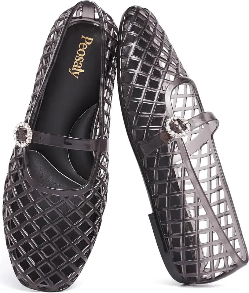 Flats for Women Comfortable Slip On Pointed Toe Womens Jelly Shoes
