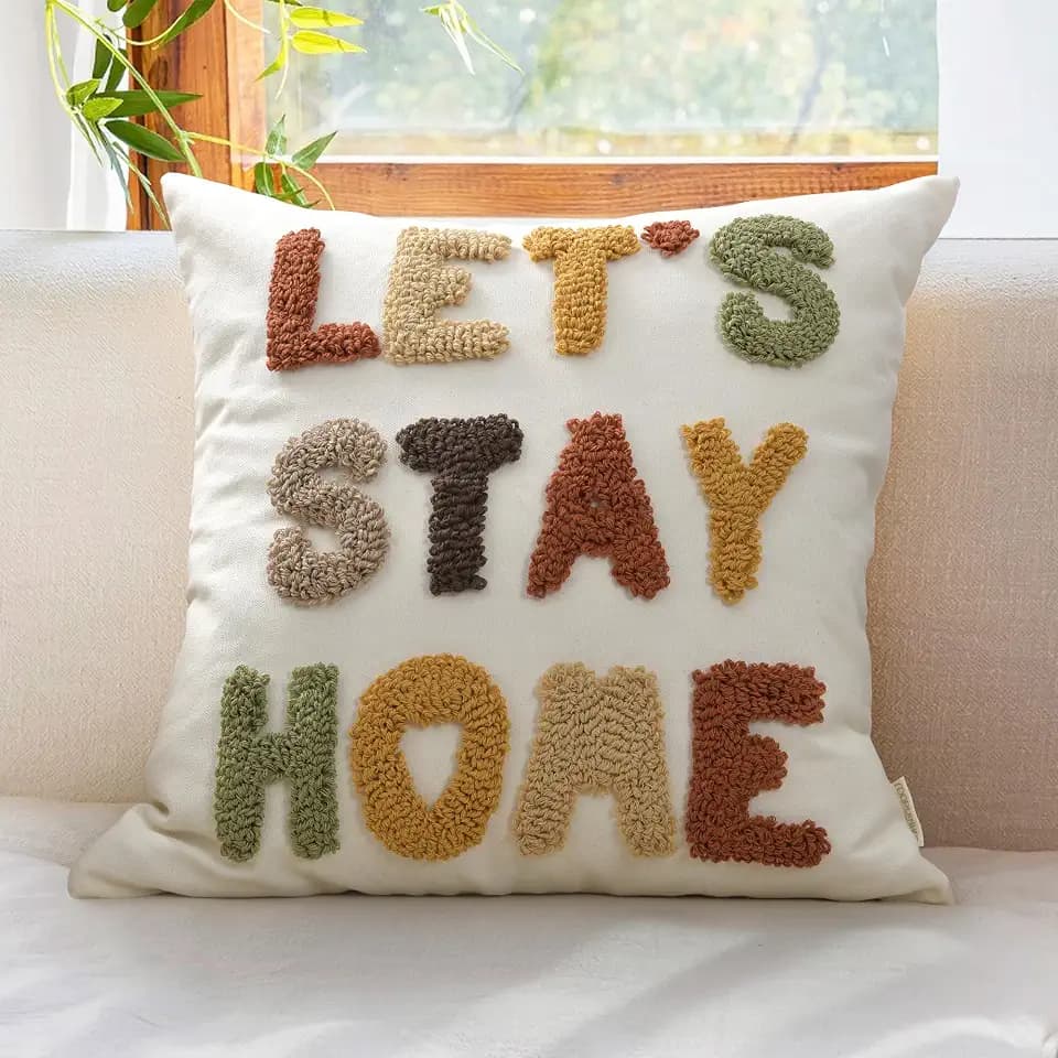 Boho Throw Pillow Covers 18x18 Tufted Fall Home Decor for Couch