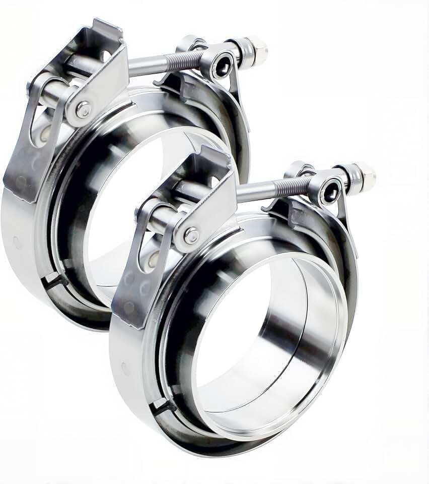 ROADFORMER 5 inch V Band Clamp with Flanges, Quick Release, 2 Pack