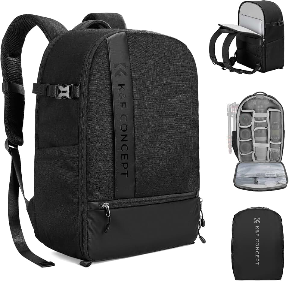 K&F CONCEPT 18L Kamerarucksack, Fotorucksack mit 15.6 Zoll Laptopfach