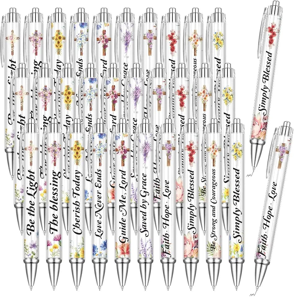 50 Pcs Catholic Pens Gift Bulk, Christmas Favors, Cross