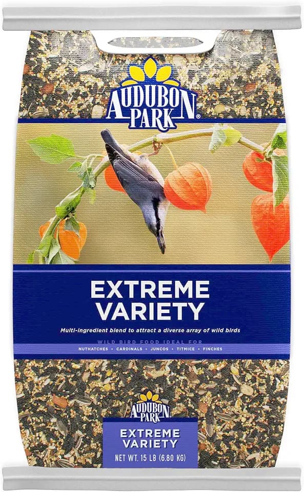 Audubon Park Extreme Variety Wild Bird Seed for Outside Feeders, 15-lb. Bag