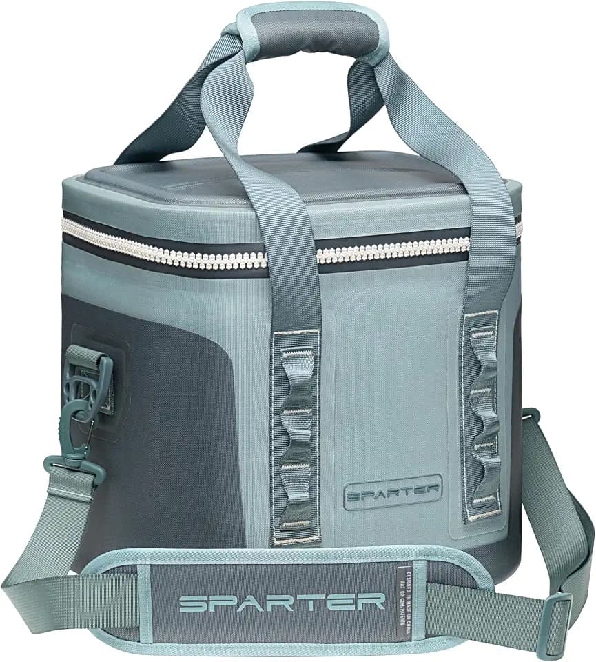 SPARTER Portable Soft Cooler 12 Cans, IP68 Tizip Leak-Proof Zipper for Camping, Fishing, Beach, Outdoors Insulated Ice Chest with Reusable Ice Pack