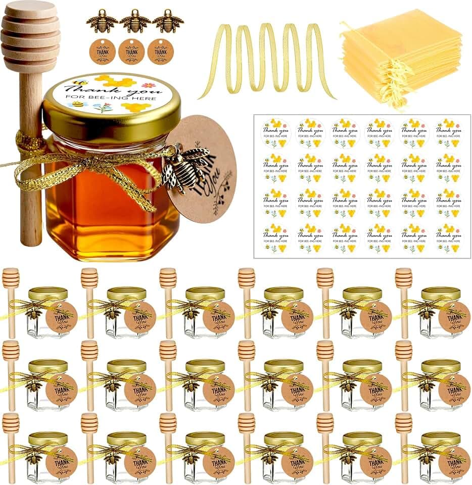 Ahhute Honiggläser Klein, Mini Honigglas Mit Honiglöffel, 20 Stück 45ml
