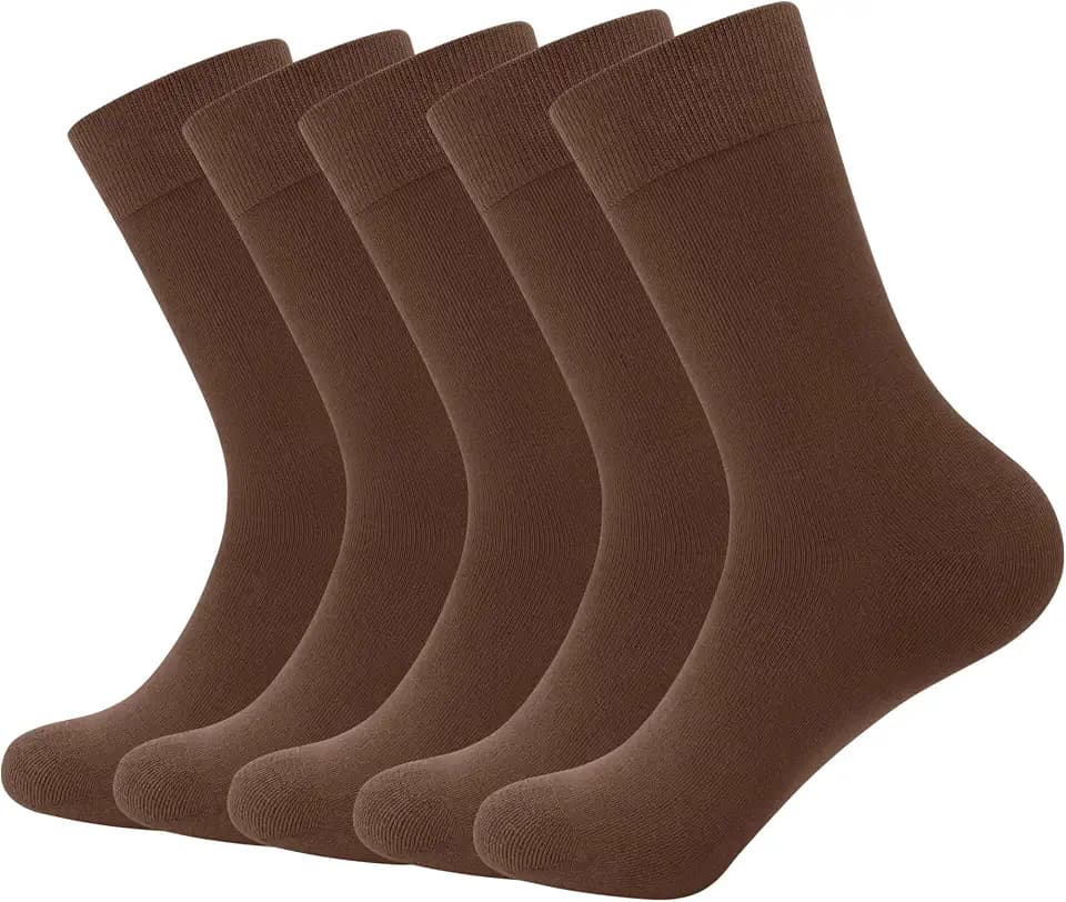 SERISIMPLE Thin Viscose Bamboo Dress Men Sock Soft Crew Anti Odor Lightweight Sock Breathable Comfort Cool Sock 5 Pairs