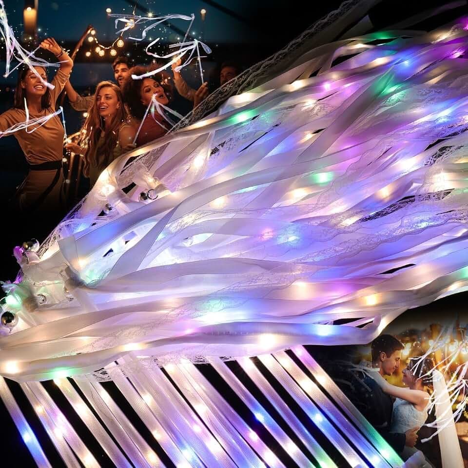 LED Hochzeitswedel – Leuchtende Hochzeitsdeko mit Warmweißem & buntem Licht