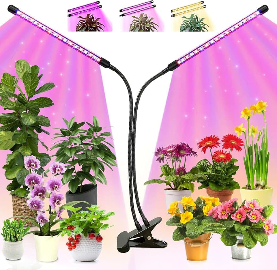 Pflanzenlampe LED, Pflanzenlicht Pflanzenleuchte Vollspektrum, Plant Grow Light Lampe, Pflanzenlampen mit Zeitschaltuhr 3/9/12H, 3 Modus Wachstumslampe 10 Helligkeitsstufen für Zimmerpflanzen