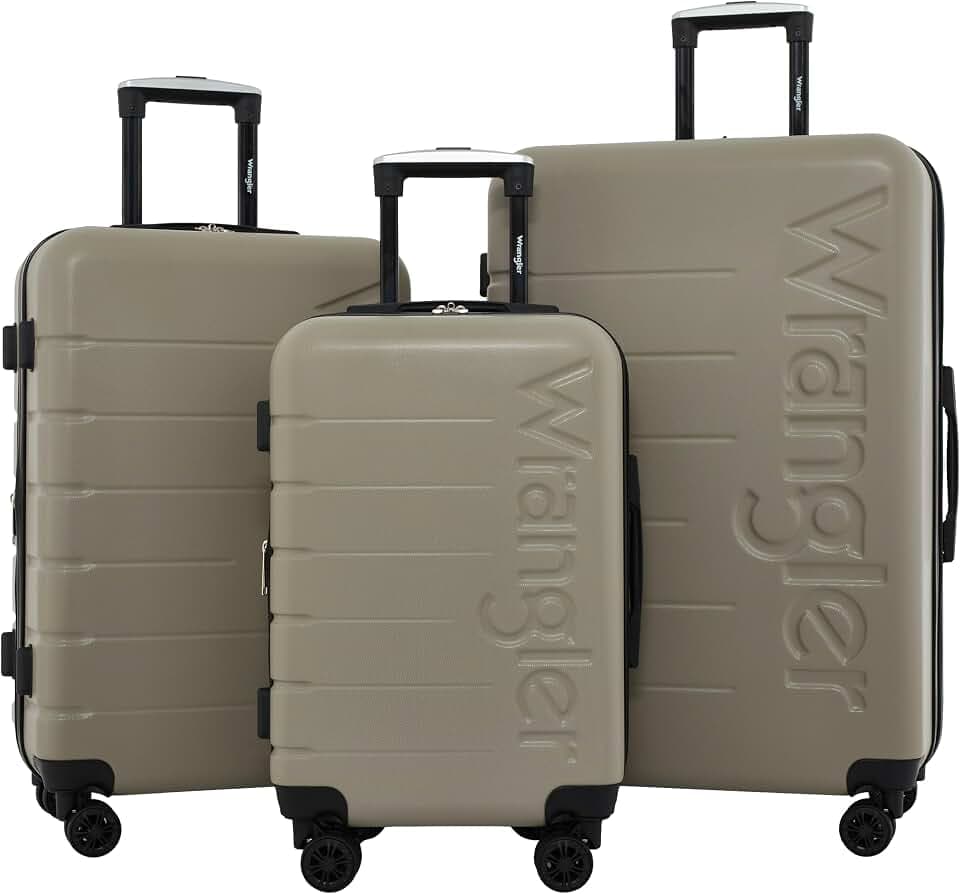 Wrangler Maverick 3 Piece Luggage Set, Silver Sage