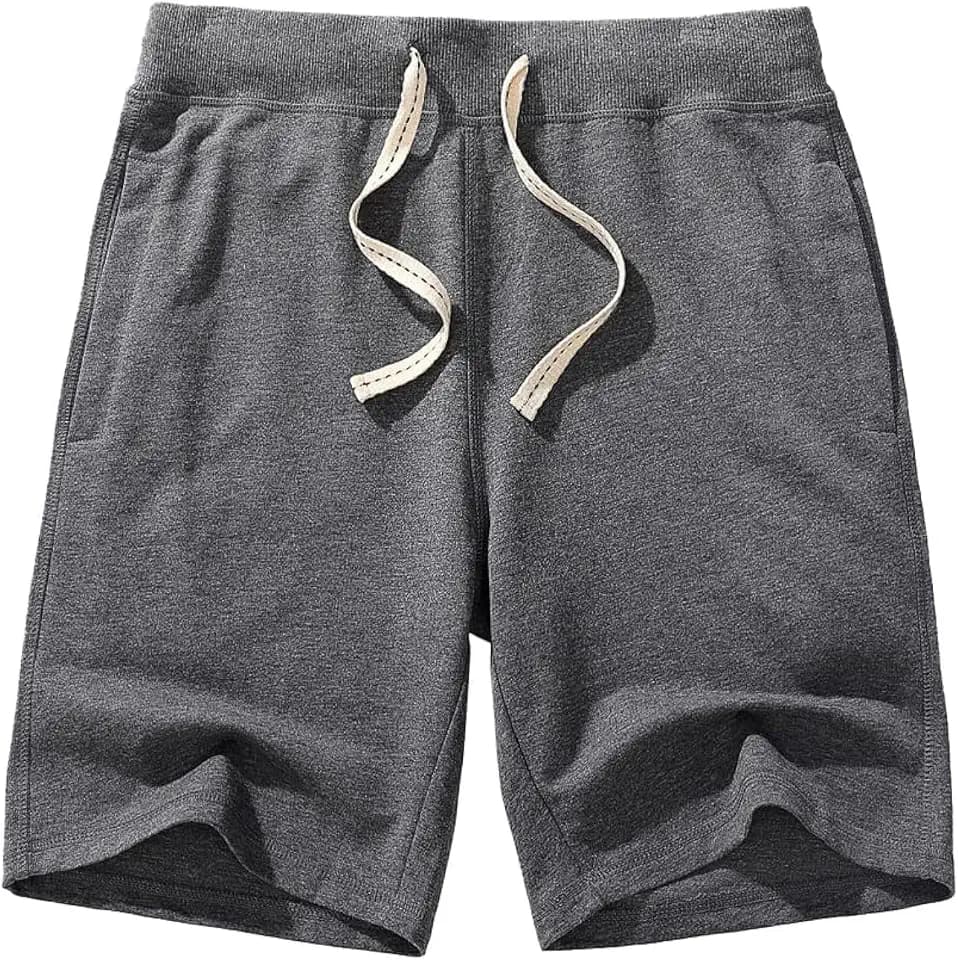 AMY COULEE Mens Casual Classic Cotton Sweat Shorts with Pockets