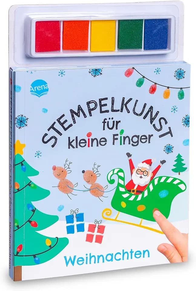 Stempelkunst für kleine Finger. Weihnachten: Fingerstempeln für Kinder ab 3 Jahren mit 5 Stempel-Farben