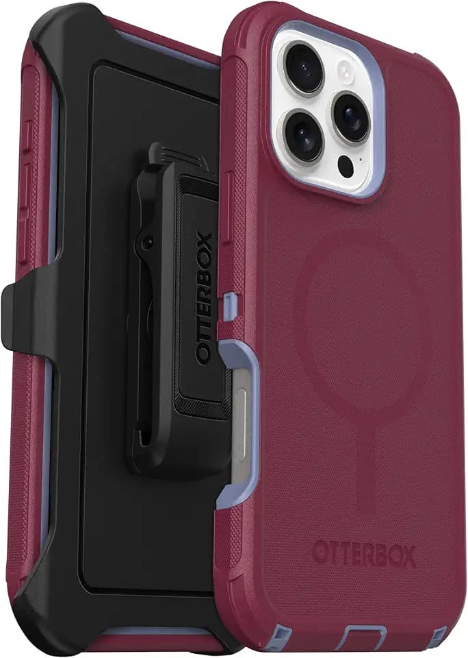 OtterBox iPhone 16 Pro Max (Only) Defender Series MagSafe Case - Velvet Orchard (Pink & Blue) - Holster Clip Included - Built-in Magnets - Screenless - Rugged & Durable - with Port Protection