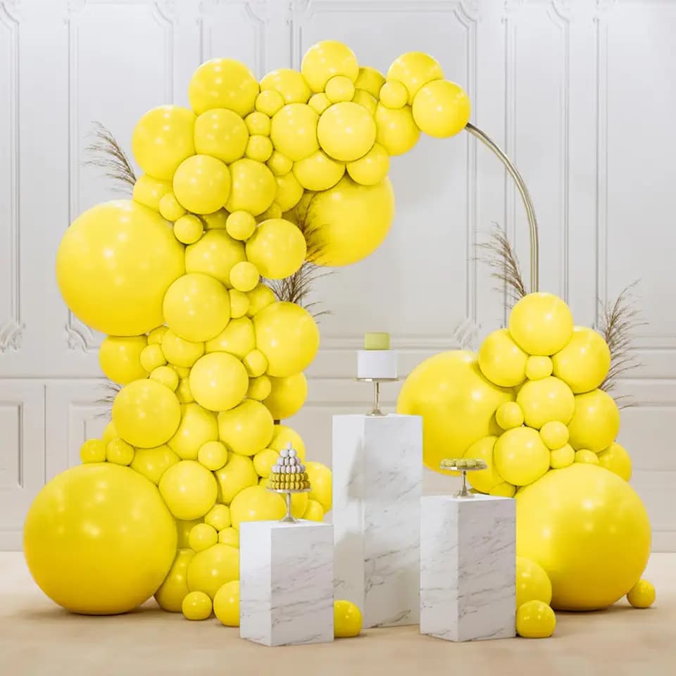 PartyWoo Yellow Balloons 145pcs Matte Yellow Balloons Different Sizes